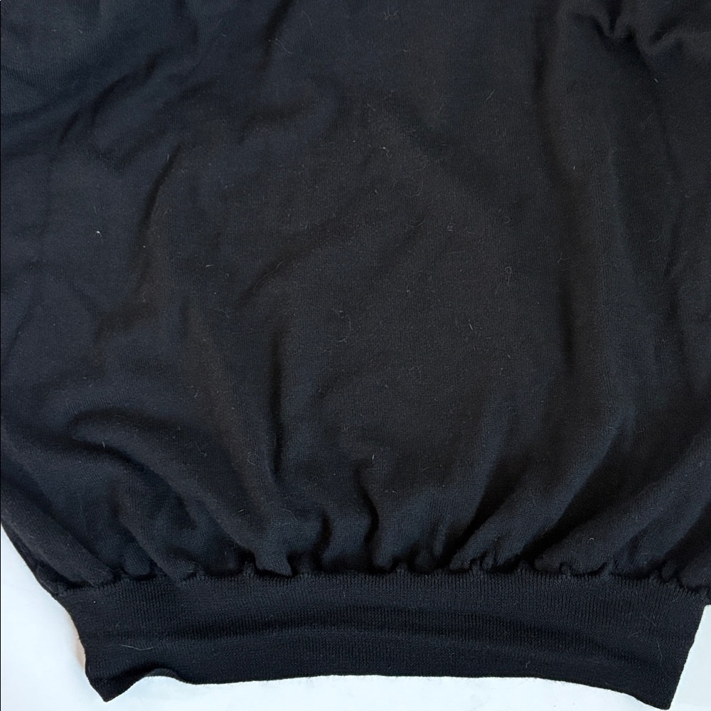 Gran Sasso Made in Italy wool silk blend black crewneck long sleeve sweater - Picture 12 of 16